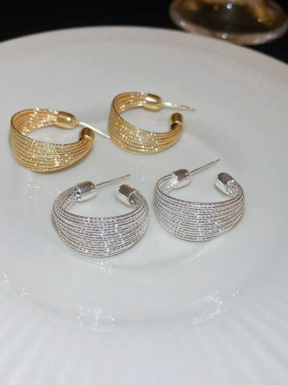 Classic Gold Hoop Korean Earrings