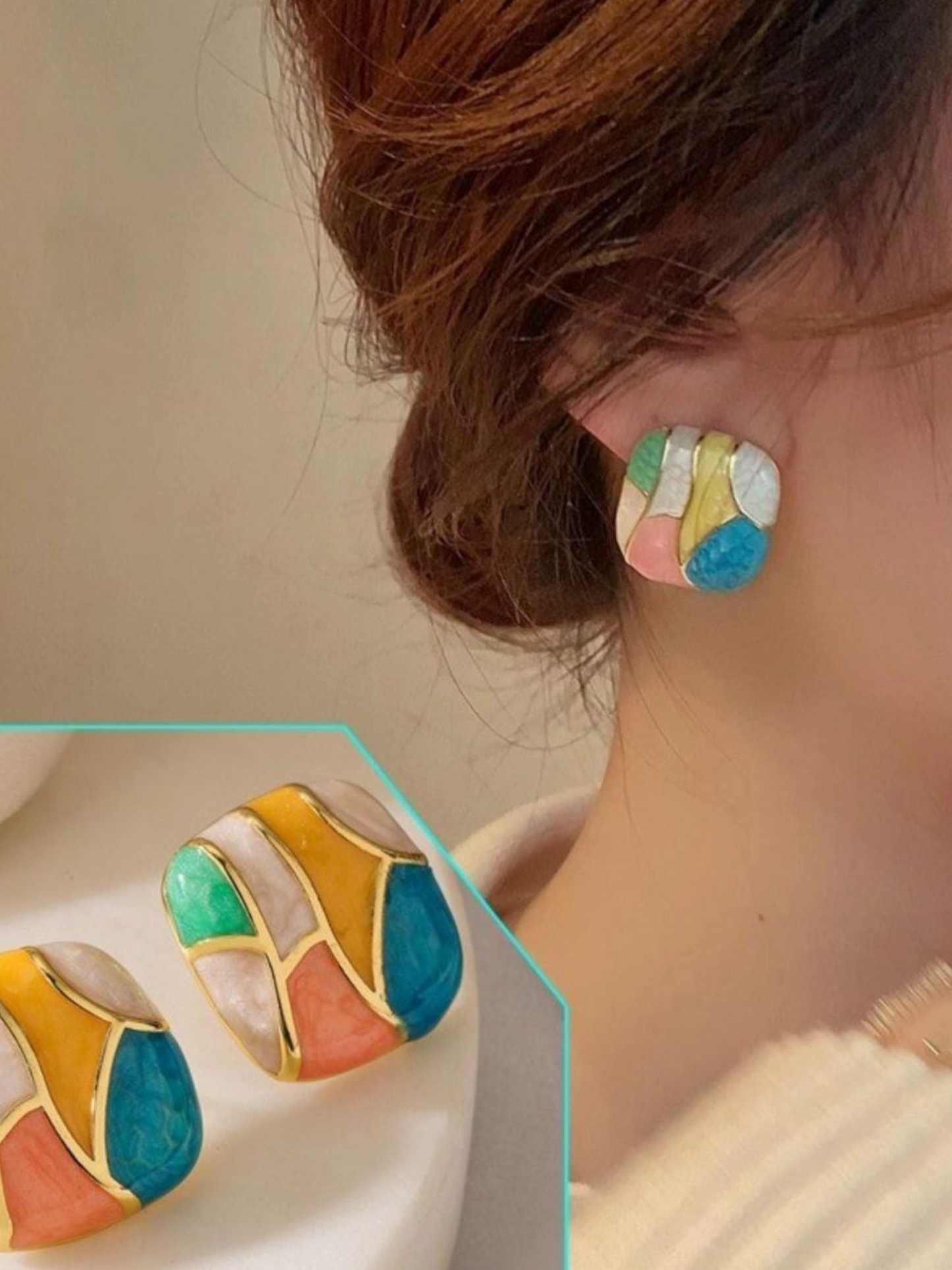 Colour Pallete Korean Stud Earrings