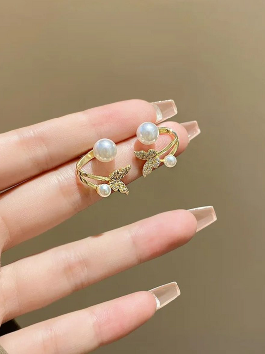 Butterfly & Pearls Most Trending Korean Earrings