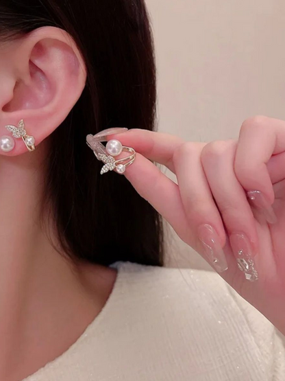 Butterfly & Pearls Most Trending Korean Earrings