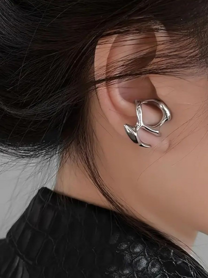 Silver Prison Korean Statement Earrings