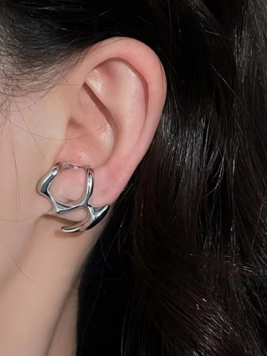 Silver Prison Korean Statement Earrings