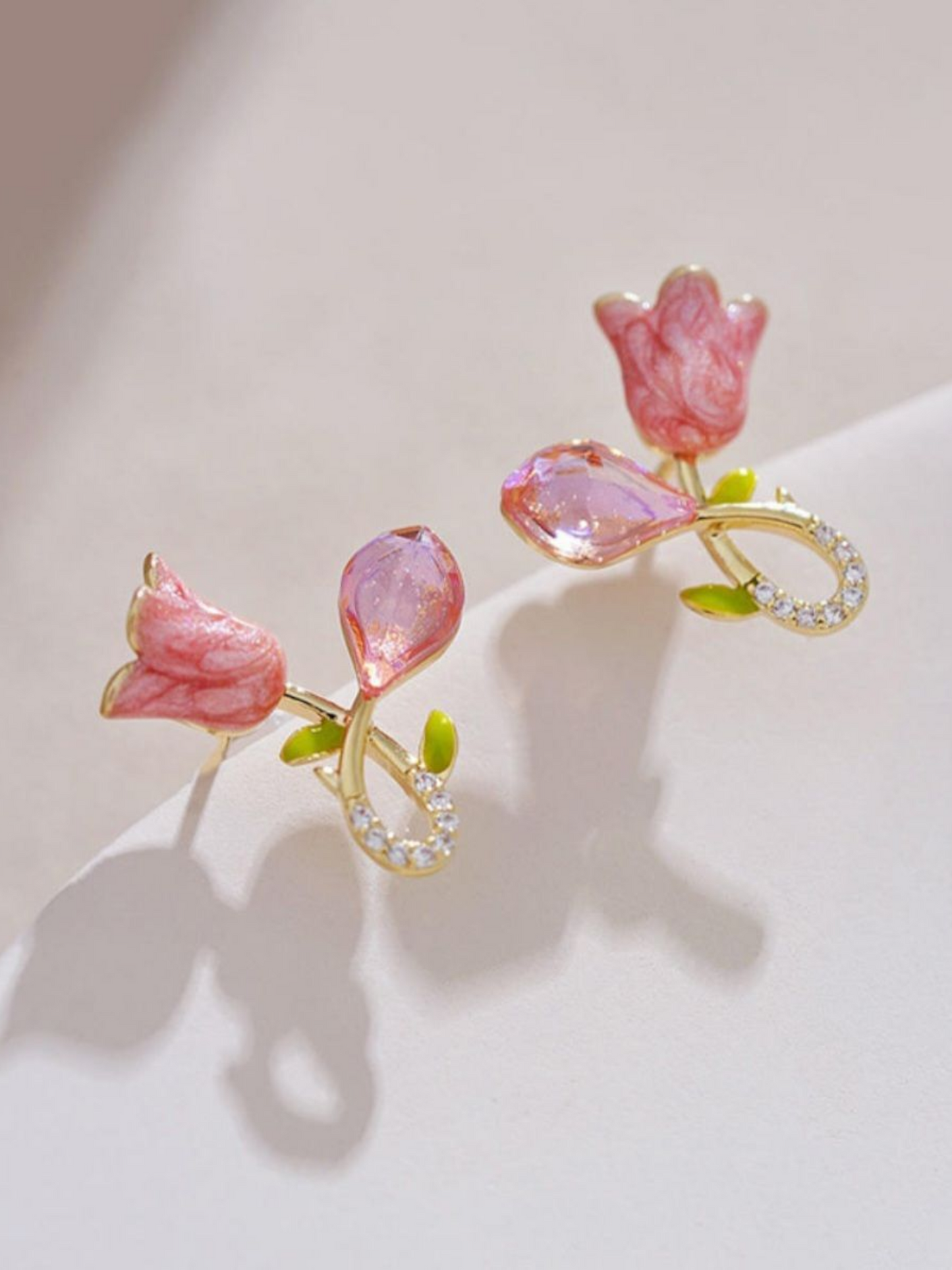 Roses And Buds Minimalistic Korean Earrings