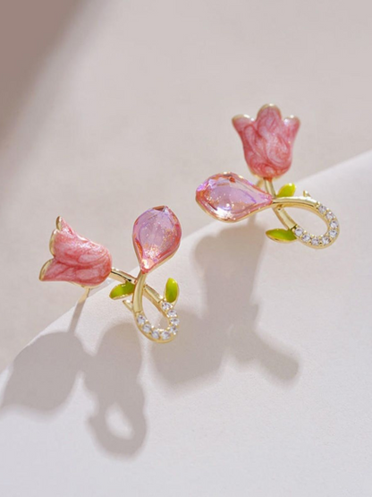 Roses And Buds Minimalistic Korean Earrings