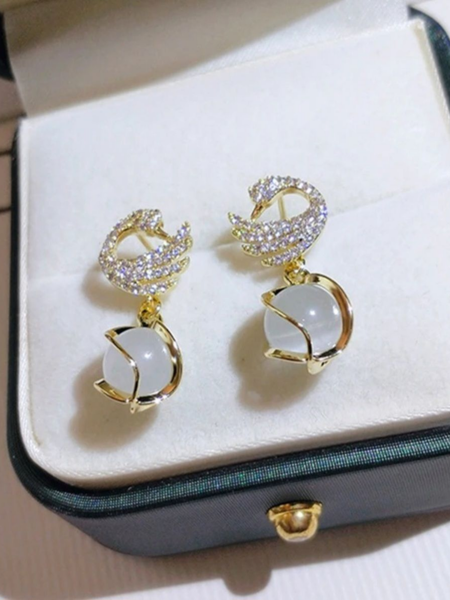 Swancy Fancy Pearl Drop Korean Earrings