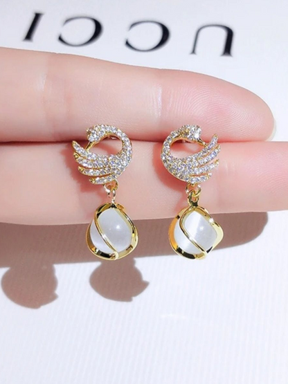 Swancy Fancy Pearl Drop Korean Earrings