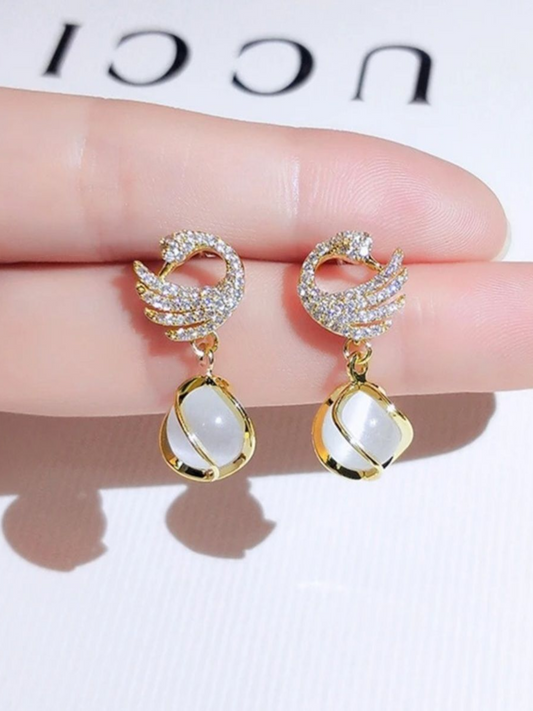 Swancy Fancy Pearl Drop Korean Earrings