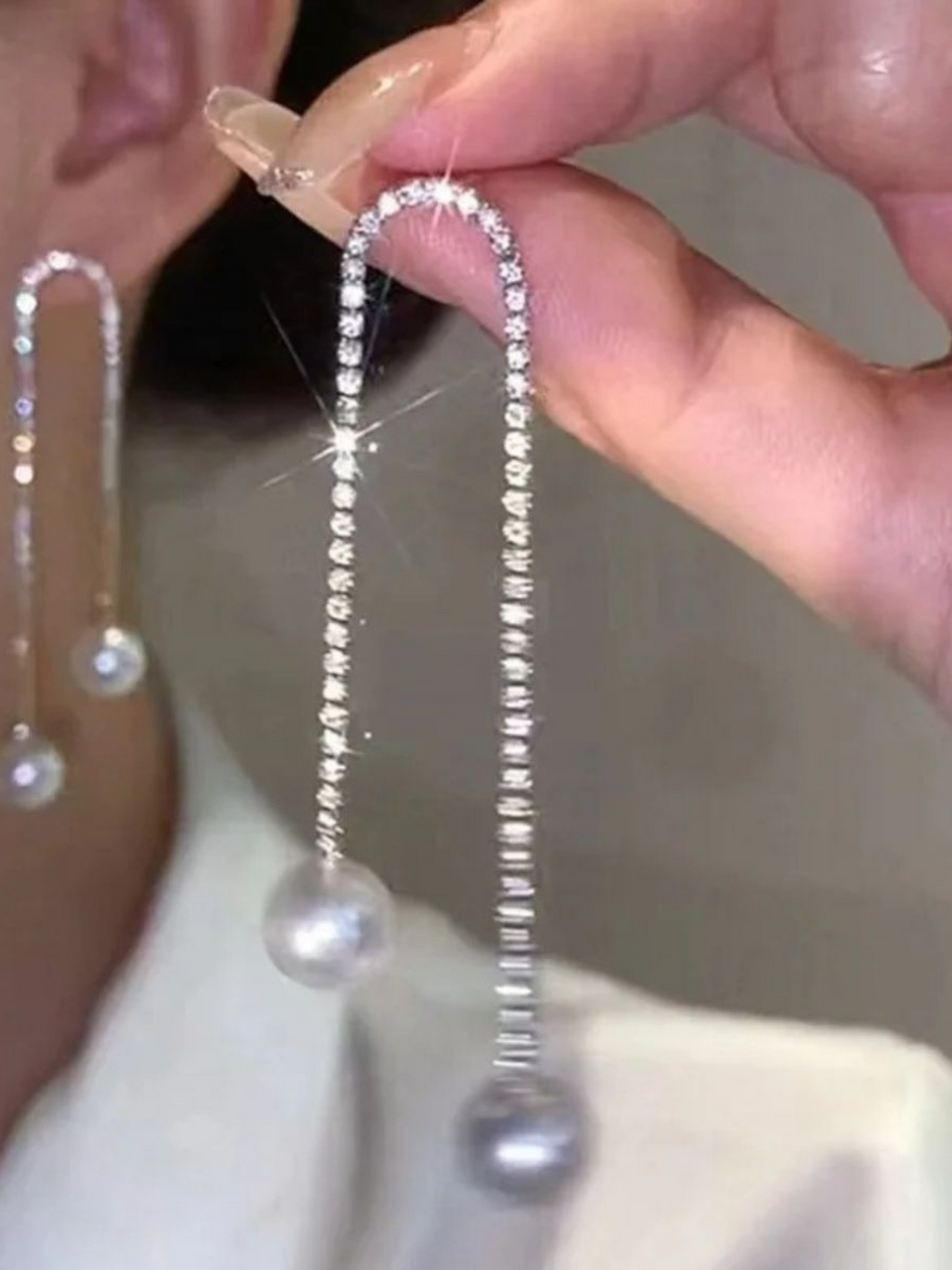 Pearl Tassels Korean Dangles