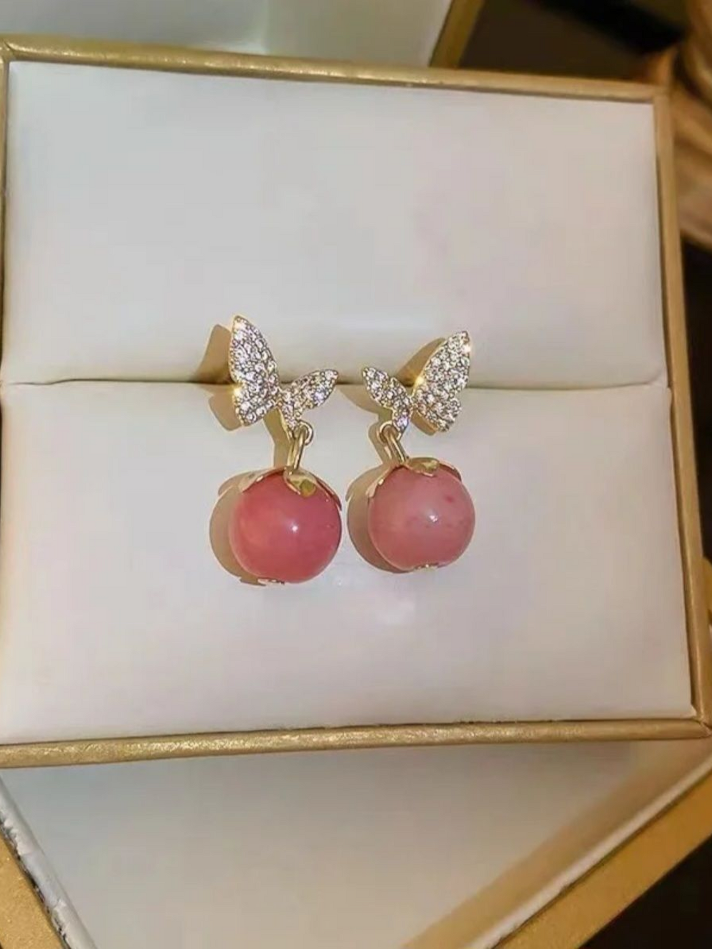 Cutest Peaches By Butterflies Classic Korean Earrings