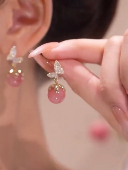 Cutest Peaches By Butterflies Classic Korean Earrings