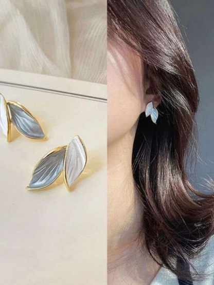 Most Trending Lilac White Leaflets Korean Earrings