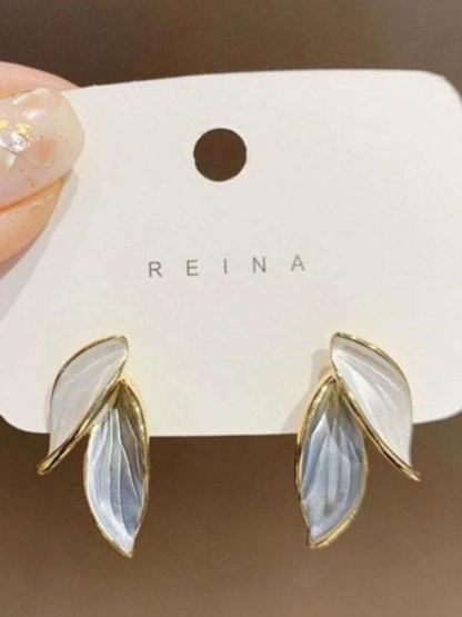 Most Trending Lilac White Leaflets Korean Earrings