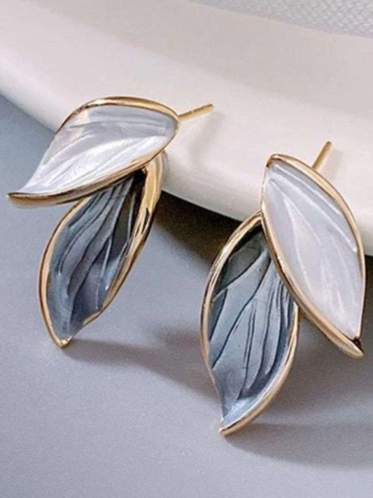 Most Trending Lilac White Leaflets Korean Earrings