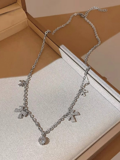 Bows And Vows - Sleek And Thin Bow Charms Anti Tarnished Necklace