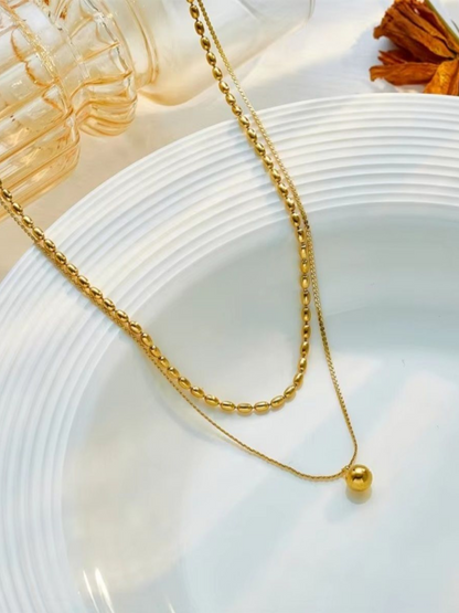 Double Layered Anti Tarnished Beautiful Statement Necklace