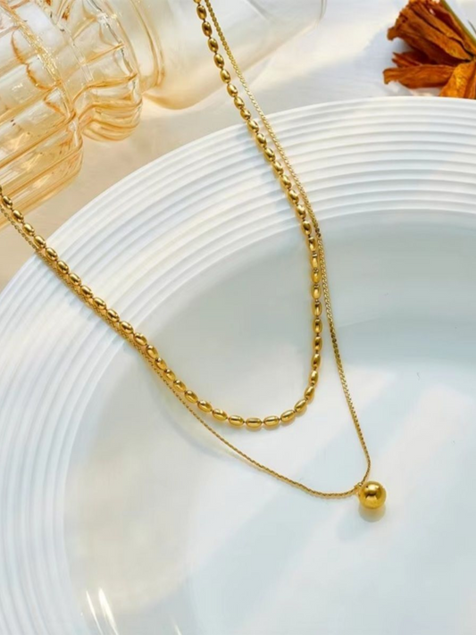 Double Layered Anti Tarnished Beautiful Statement Necklace