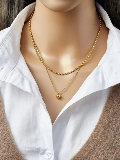 Double Layered Anti Tarnished Beautiful Statement Necklace