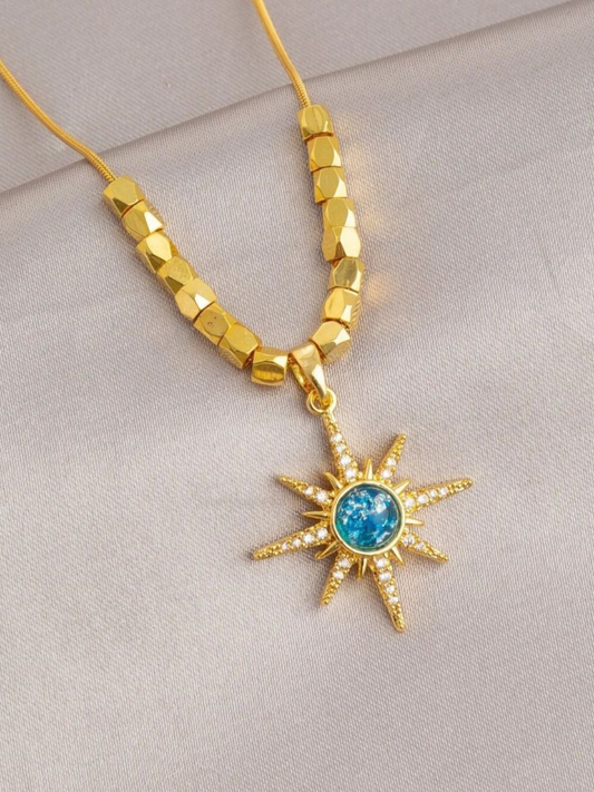 Sun Star Pendant High Quality Anti Tarnished Beautiful Necklace