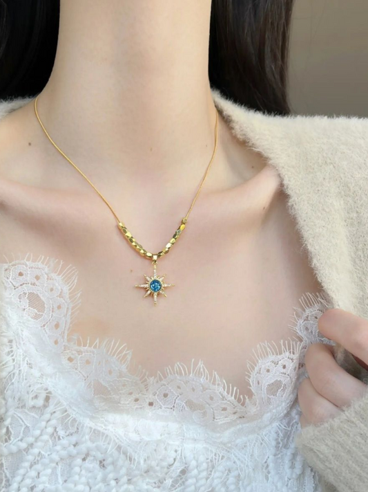 Sun Star Pendant High Quality Anti Tarnished Beautiful Necklace