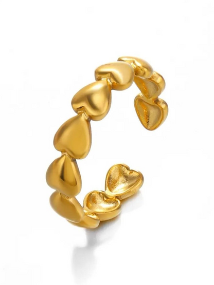 Love Cascade Solid Gold Patted Anti Tarnished Finger Ring