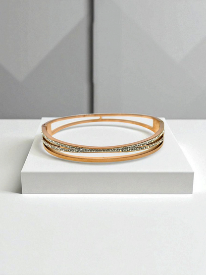 Rose Gold American Diamond Anti Tarnished Parellel Universe Bracelet