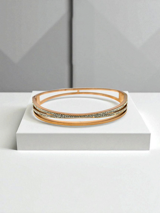 Rose Gold American Diamond Anti Tarnished Parellel Universe Bracelet