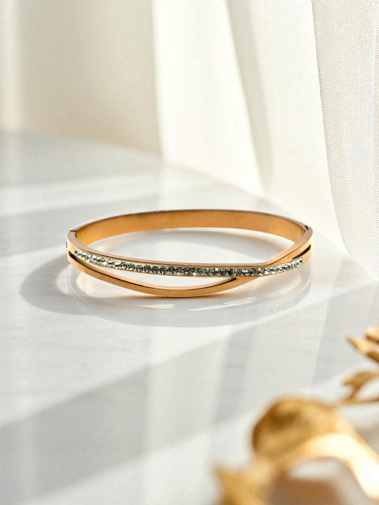 Rose Gold American Diamond Anti Tarnished Infinity Bracelet
