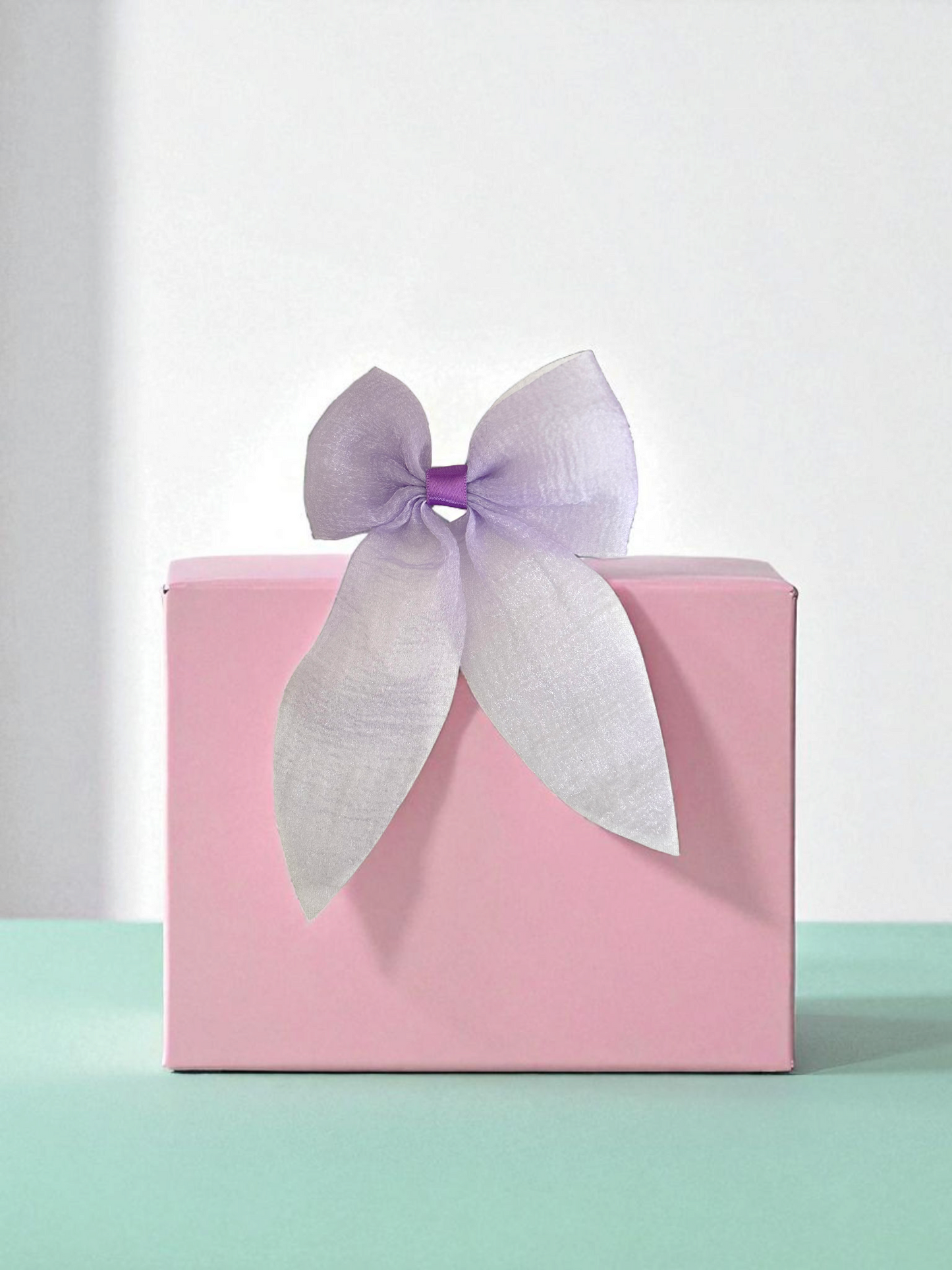 Dallae Bow Butterfly Hair Clip Made of Violet Sheer Chiffon Fabric
