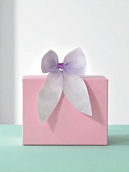 Dallae Bow Butterfly Hair Clip Made of Violet Sheer Chiffon Fabric