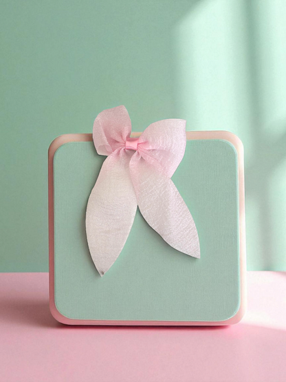 Dallae Bow Butterfly Hair Clip Made of Pink Sheer Chiffon Fabric