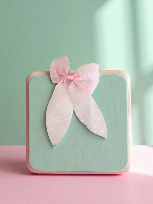 Dallae Bow Butterfly Hair Clip Made of Pink Sheer Chiffon Fabric