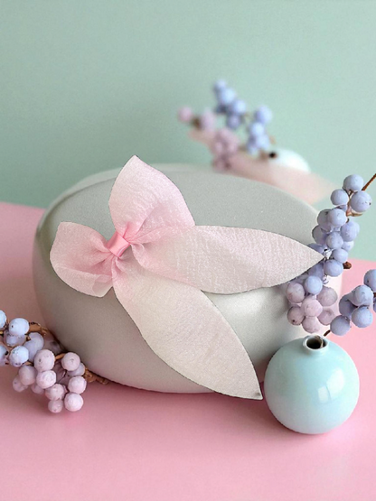 Dallae Bow Butterfly Hair Clip Made of Pink Sheer Chiffon Fabric