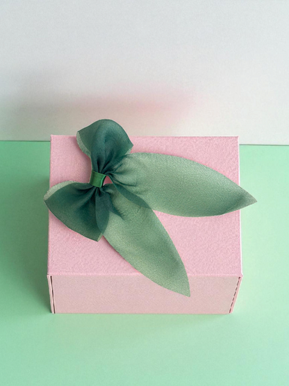 Dallae Bow Butterfly Hair Clip Made of Green Sheer Chiffon Fabric