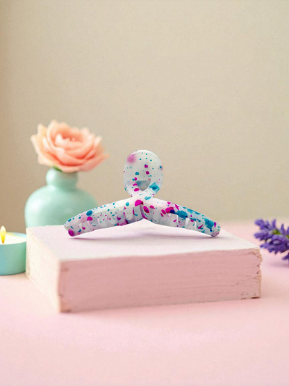 Multicolour Paint Splatter Non-Slip Bended Korean Claw Clip