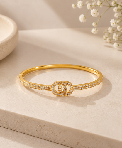 The Eternal Entwined - 18K Gold Plated Anti Tarnish Kada Bracelet