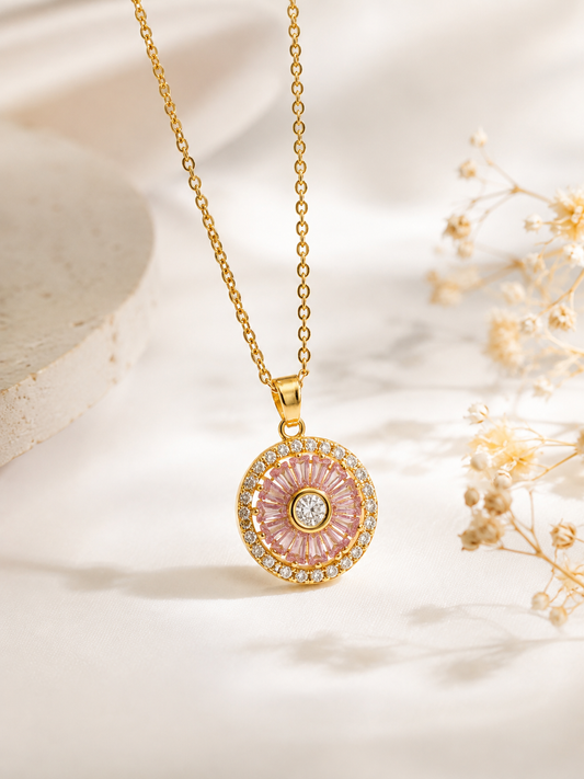 The Stella Rose Halo Necklace