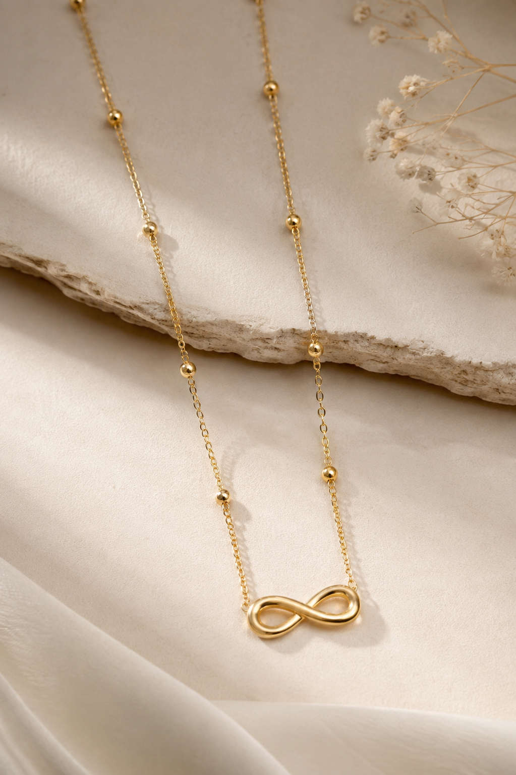 Infinity 18K Gold Plated Anti Tarnish Stainless Steel Necklace