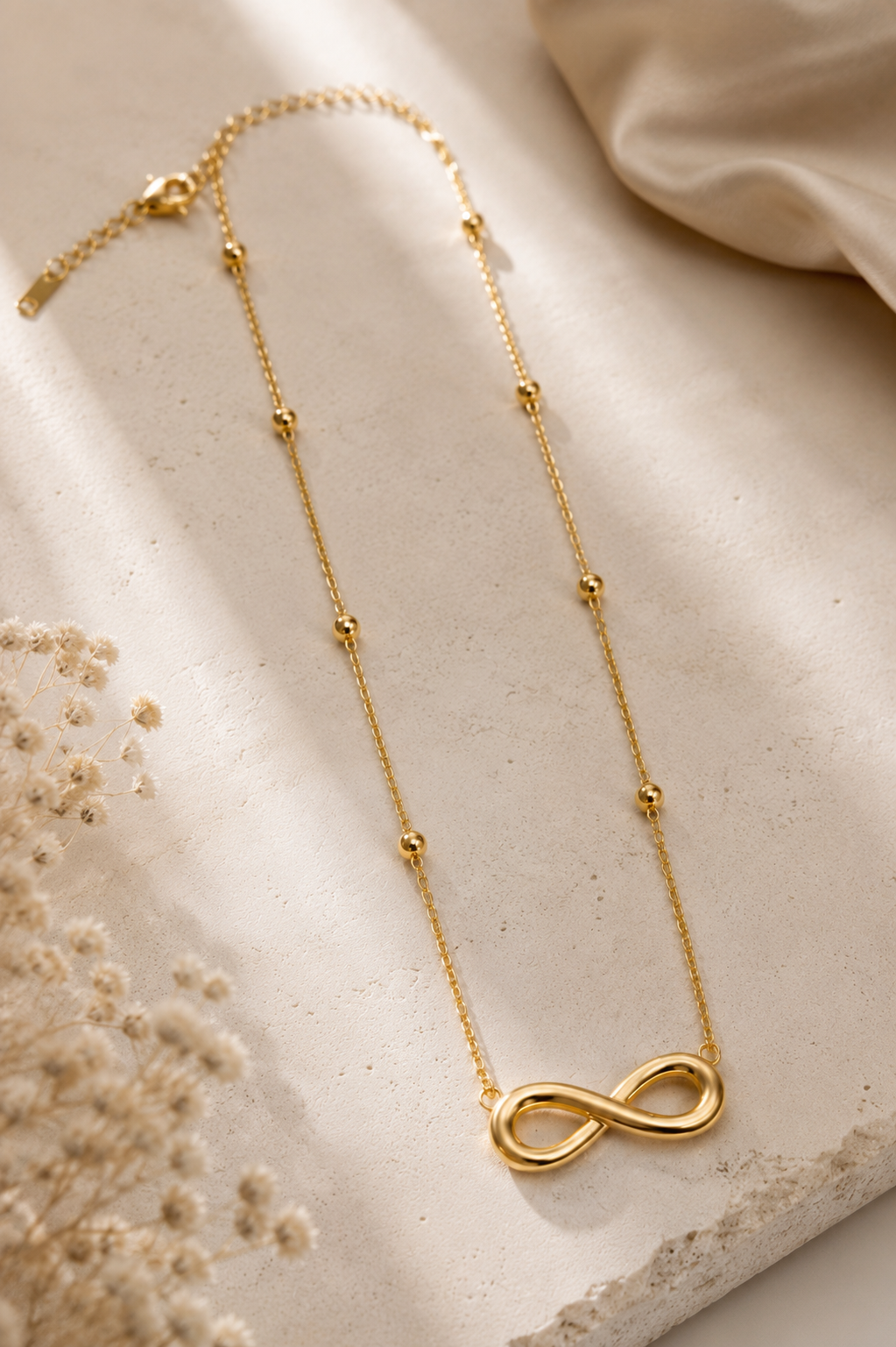 Infinity 18K Gold Plated Anti Tarnish Stainless Steel Necklace
