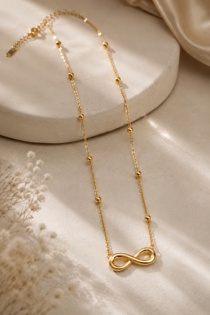 Infinity 18K Gold Plated Anti Tarnish Stainless Steel Necklace