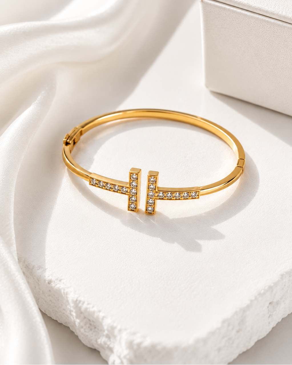 Iconic Timeless-T Cuff - 18K Gold Plated Anti Tarnish Brass Kada Bracelet