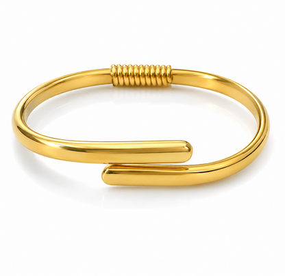 Verve Minimalist Wrap Cuff - 18K Gold Plated Anti tarnish Stainless Steel Kada Bracelet