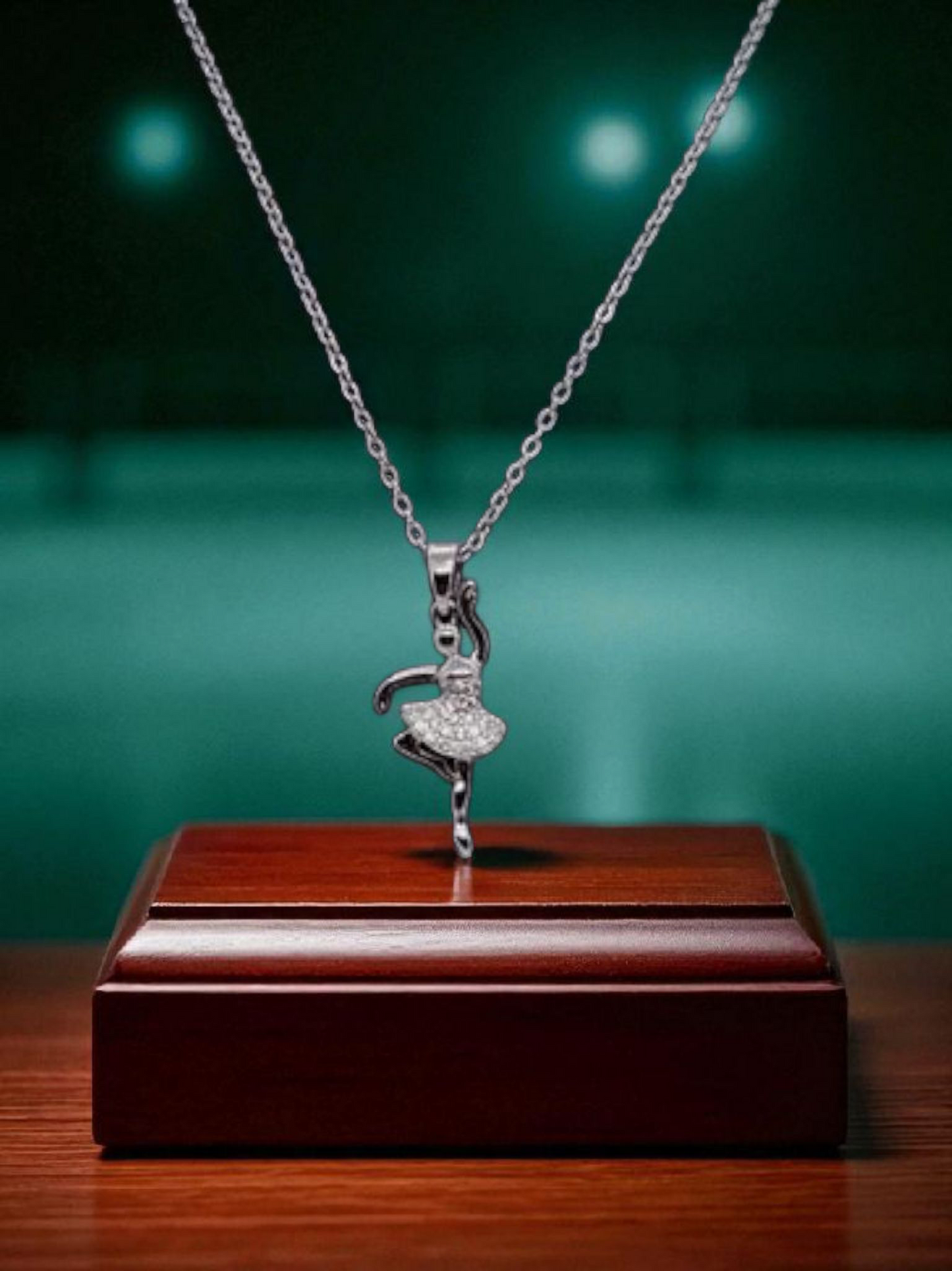 The Ballerina Ballet Girl Anti Tarnished Silver Necklace