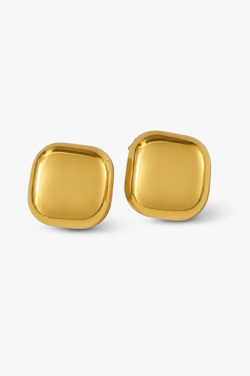 Aurelle Sculpted Square Earrings — smooth rounded-square design