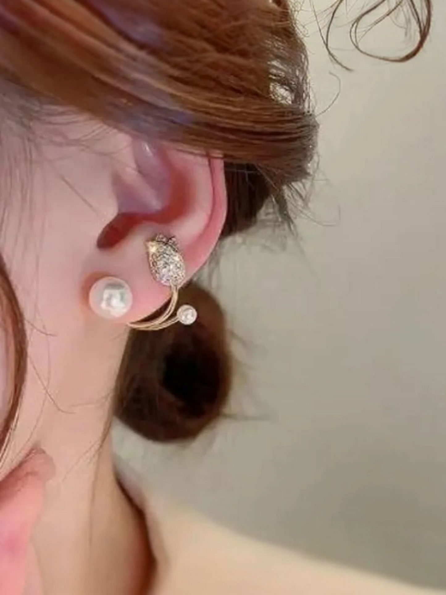 Most Trending Flower And Pearl Korean Stud Earrings