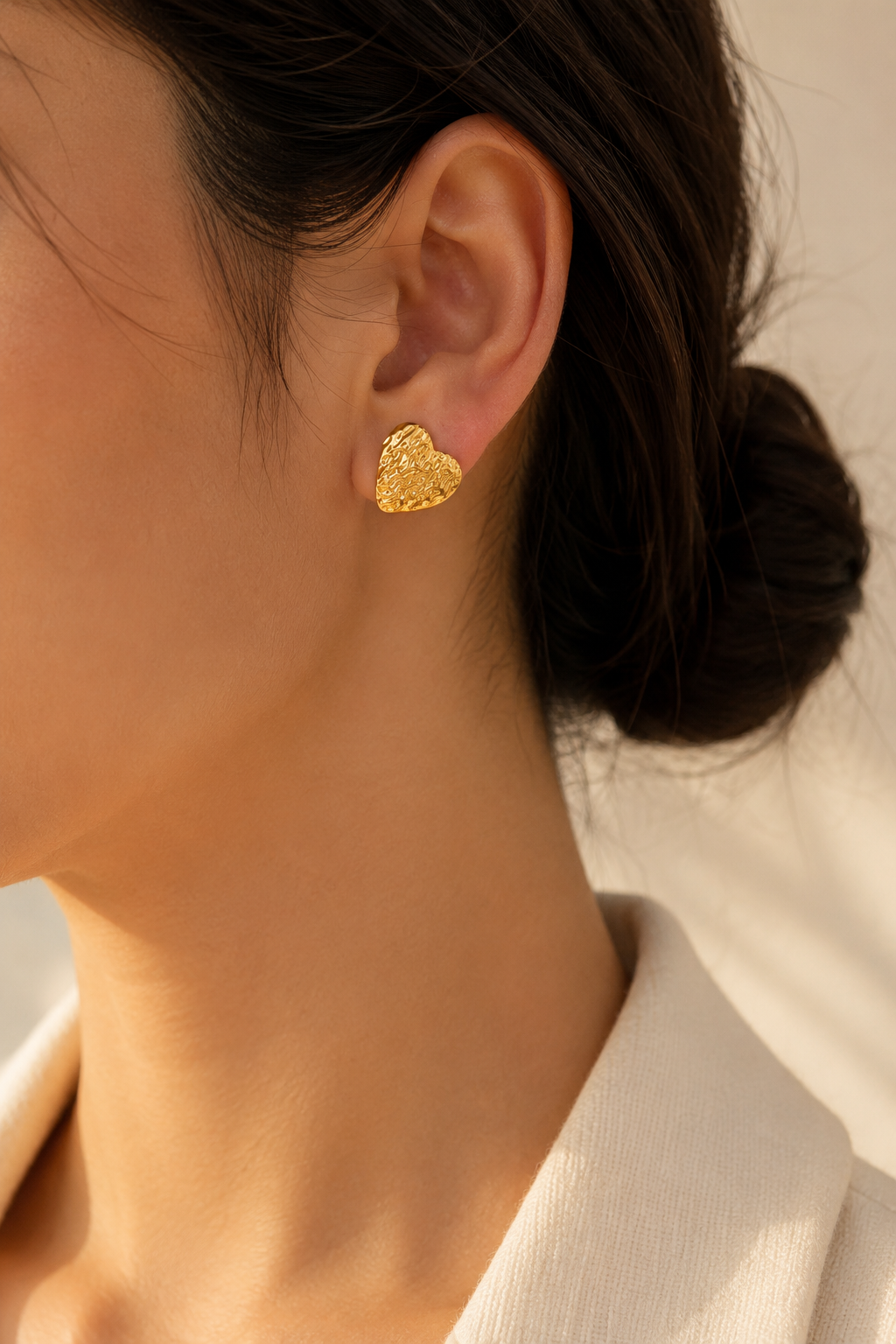 The Crushed Foil Hearts- Anti Tarnish 18K Gold Plated Earrings