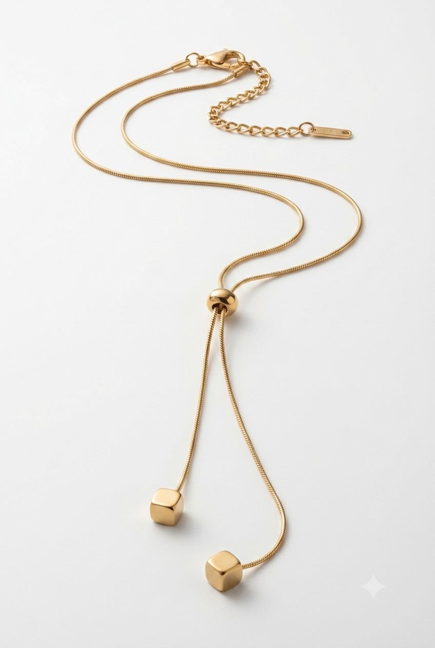 Dual cube chain necklace