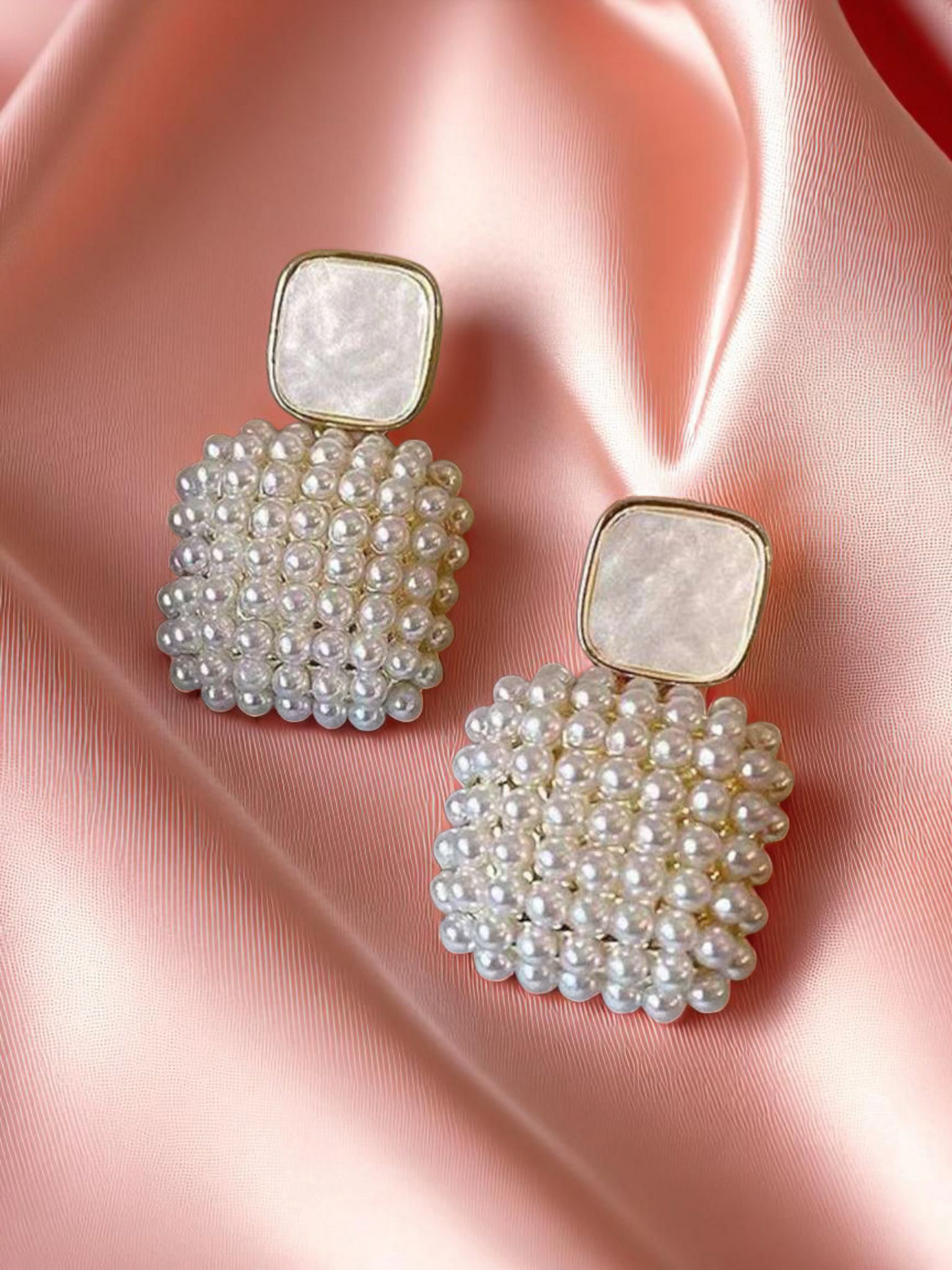 Ivory Muse - Pearly Square Korean Tops