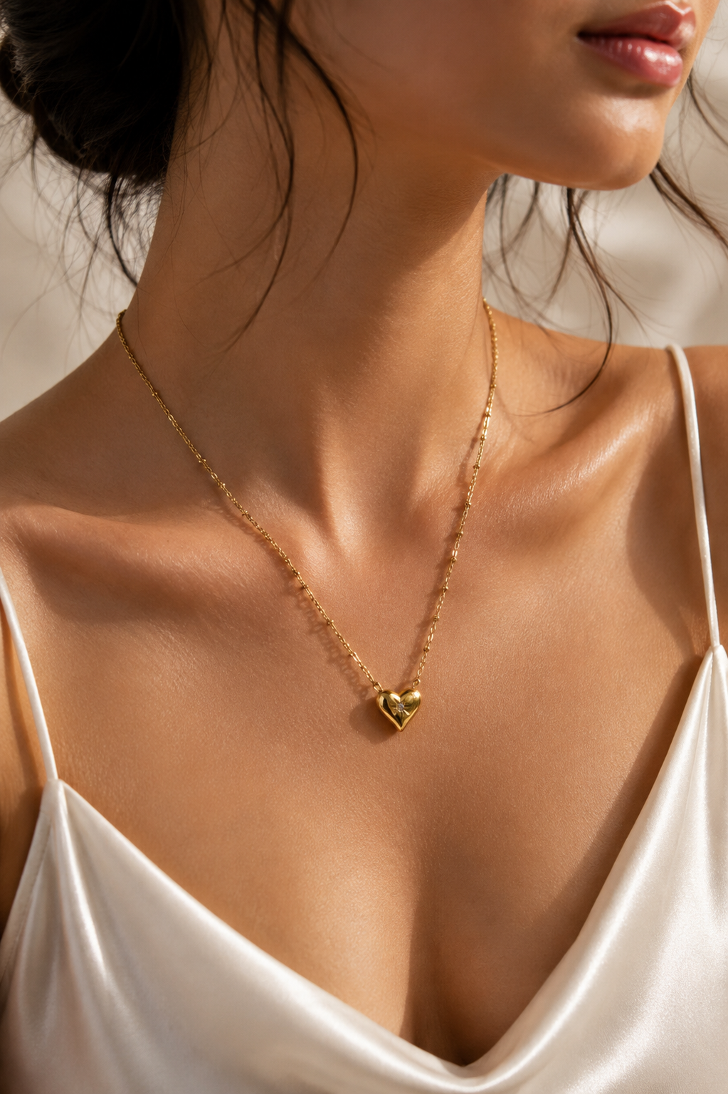 Heart stone necklace