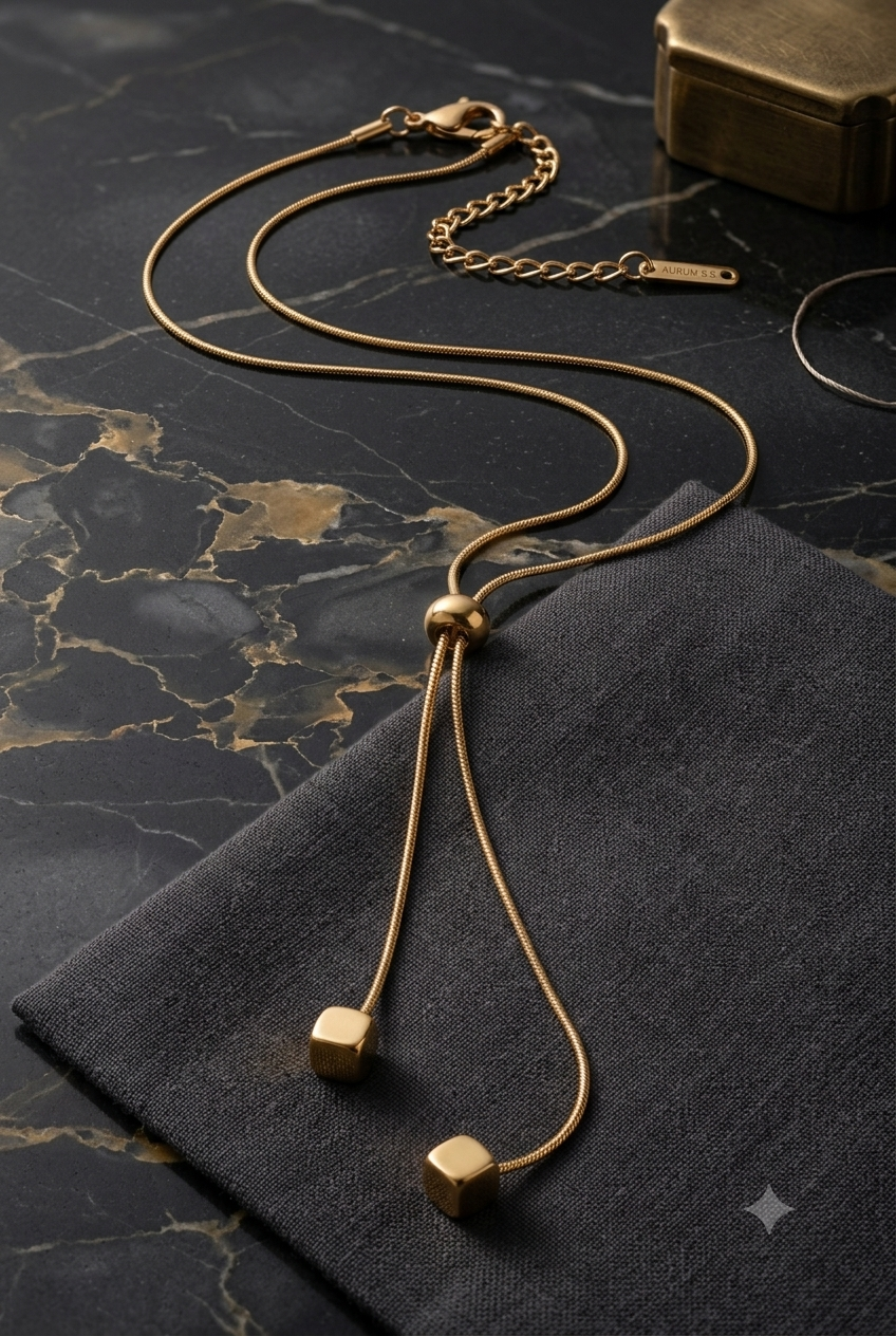 Dual cube chain necklace