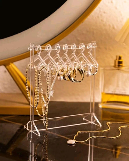 Transparent Stylish Earring Stand With Hangers For Showcase/Table Top